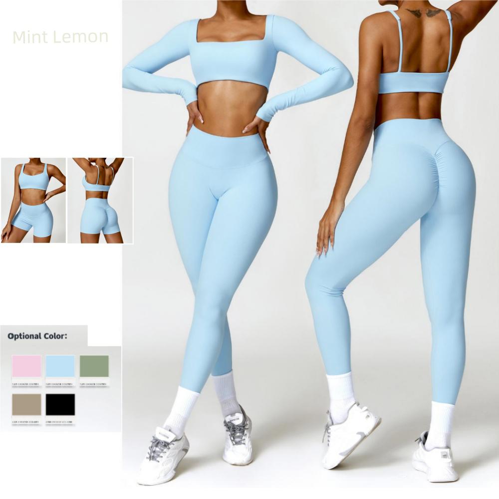 Mint Seamless Workout Shorts Set Activewear Yoga Set Gymwear