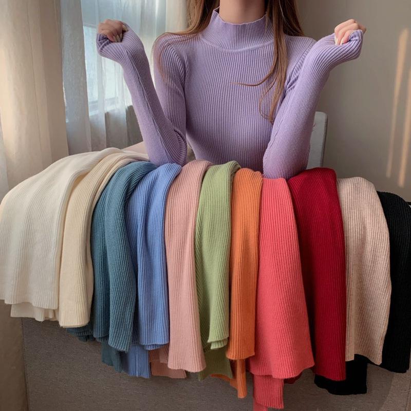 2023 Autumn And Winter Knitted Sweater Women's High Quality Turtleneck  Sweater Women's Hot Sale Loose Bat Sleeve Knitted Long Sleeve