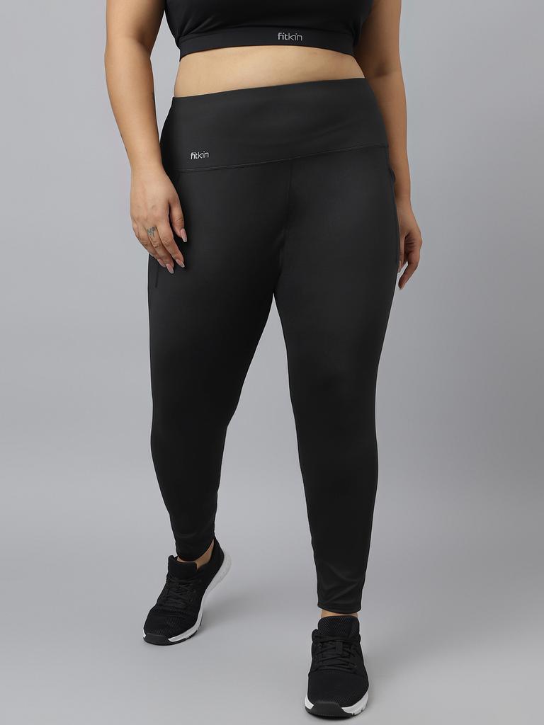 Buy Plus Size Pintuck Detail Flexi Waist Flared Leggings with Pockets